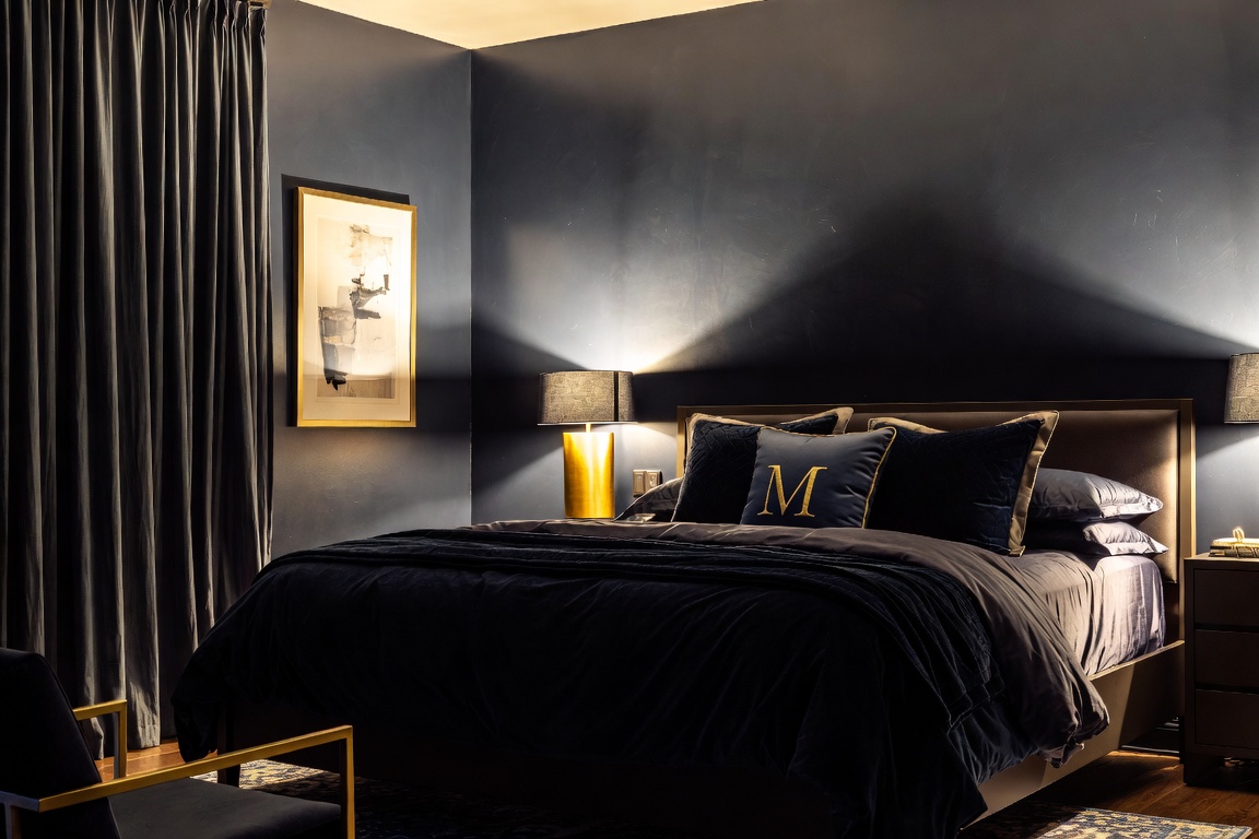 Dark and Dramatic Bedroom